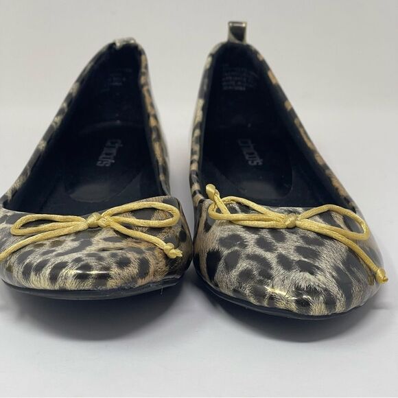 Chico’s Platino Leopard Travel Ballet Flats, size 7, like new - Picture 2 of 9